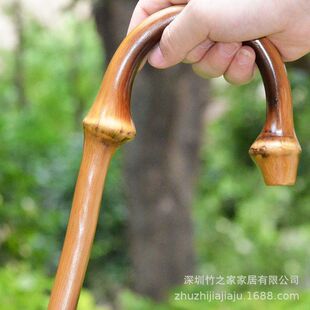 老人防滑拐杖手杖竹制品天然筇竹徒步登山杖散步轻便纯手工户外
