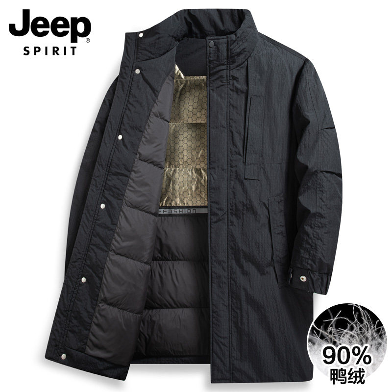 JEEP SPIRIT羽绒服男士秋冬季工装加厚中长款休闲潮牌保暖外套男,男装,羽绒服,淘宝优惠券,粉丝福利购,淘宝优惠卷