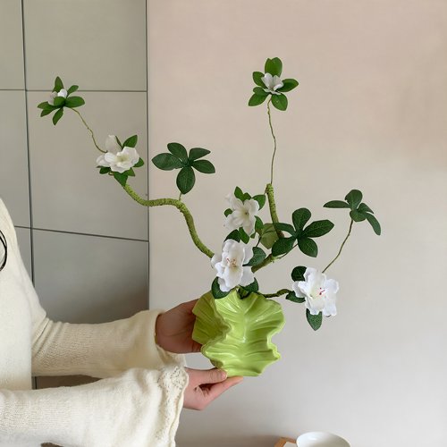陶瓷花瓶客厅插花杜鹃仿真花