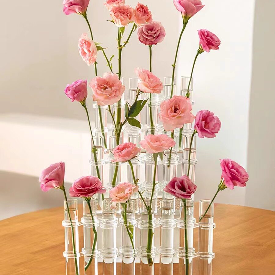 【网红试管花瓶】玻璃透明好看轻奢高级感玫瑰百合创意时尚插花器
