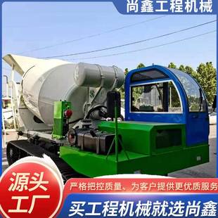 沙漠高标农田用水泥罐车倒运运输车爬山虎滚筒水泥搅拌运输一体机