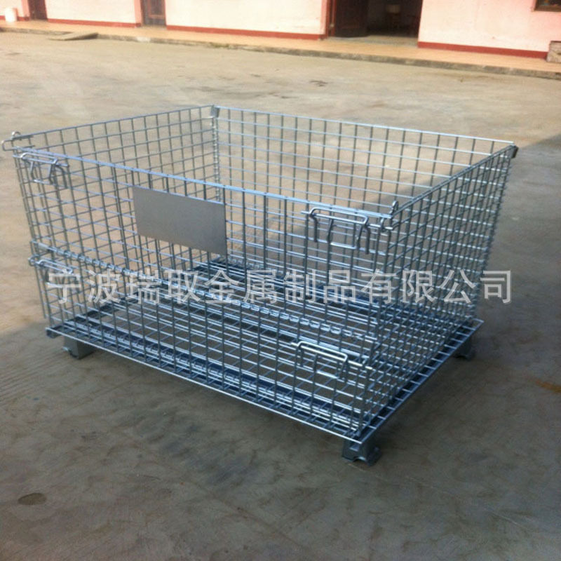 移动仓储笼式推车带轮折叠式仓储笼铁框物流快递周转金属蝴蝶笼