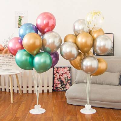 桌飘气球落地支架气球生日装饰派对立柱路引成都婚房结婚场景布置