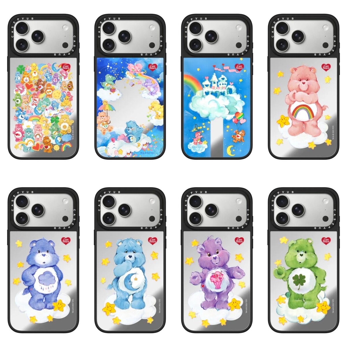 CASEPVUB彩虹爱心小熊Care Bears镜面18promax适用苹果iphone17pro网红16明星同款Magsafe磁吸卡通防摔手机壳