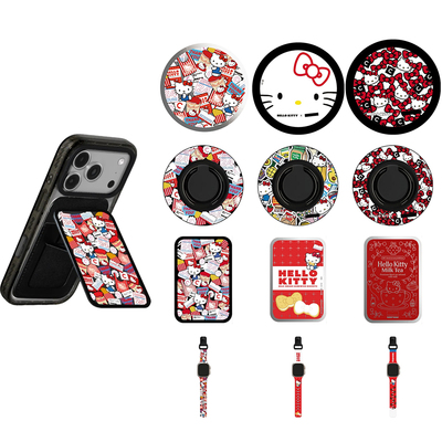 50周年HelloKitty凯蒂猫磁吸支架卡通指环卡包便携折叠苹果通用