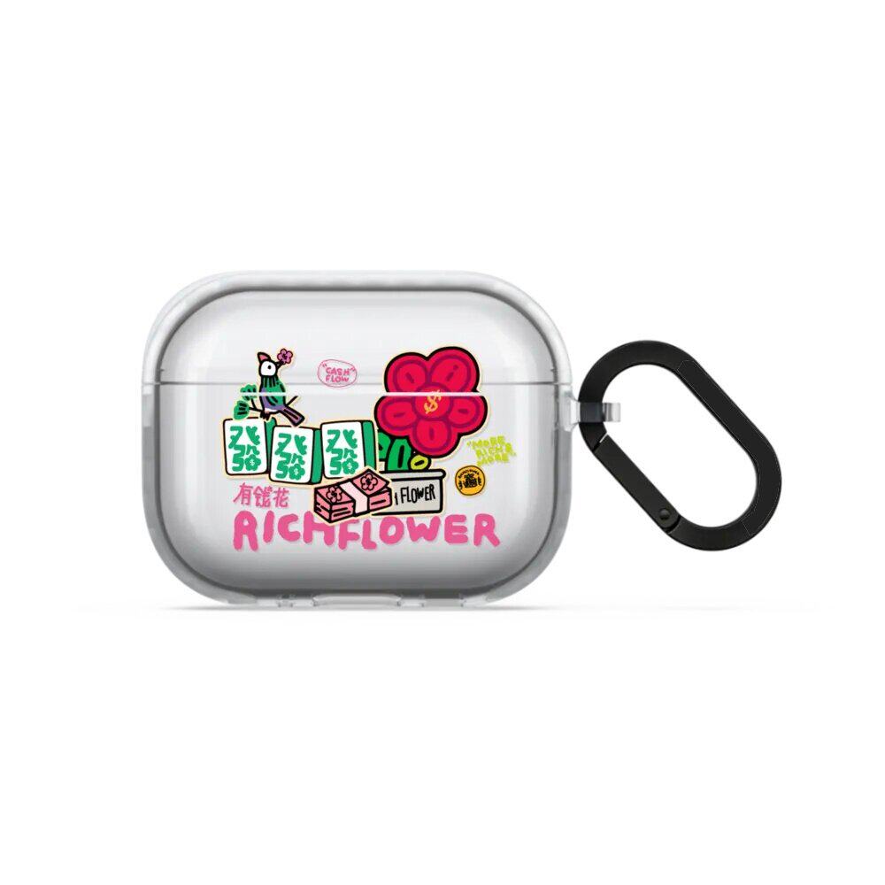 Rich Flower有钱花耳机壳4代AirPodsPro3代第三代保护套适用AirPodsPro二代AirPods降噪蓝牙向新年透明保护套