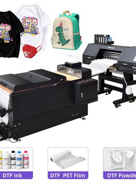 服装T恤数码印花机厂家四头白墨烫画打印机dtfprinter衣服印图机