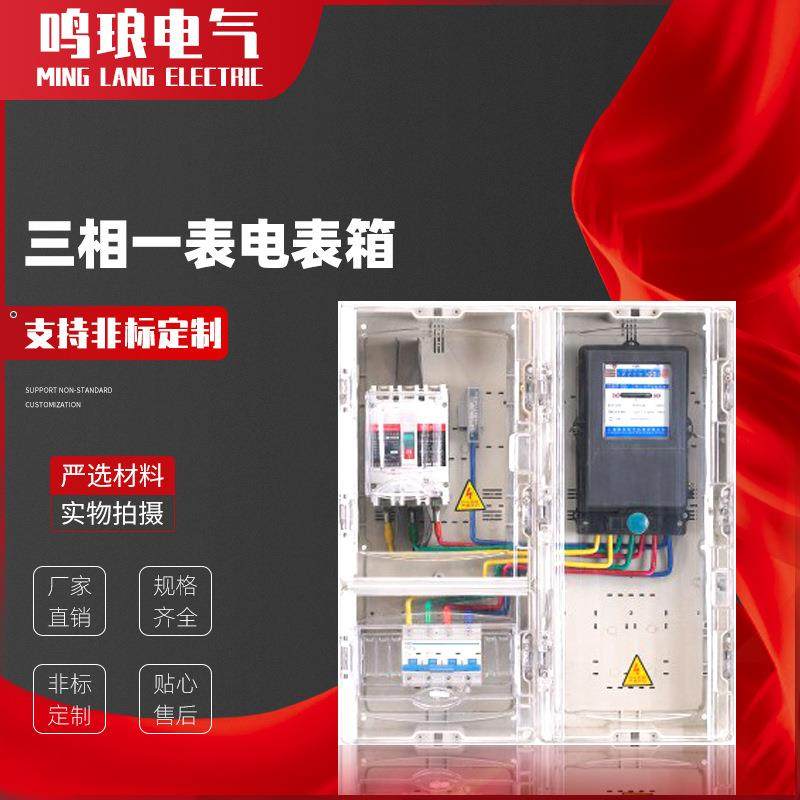 厂家供应三相一表带主控PC透明塑料挂壁式非金属计量电表箱