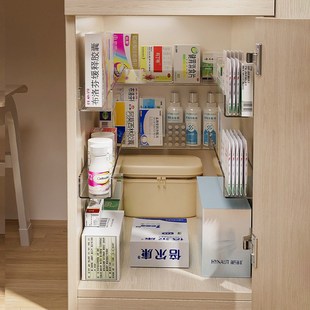 置物架亚克力家庭装 速发收纳盒壁挂式 家用大号儿童医药箱