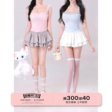 JOYKIKI金金酷酷哒芭蕾风白色蓬蓬半身裙女百搭蛋糕裙a字裙超短裙