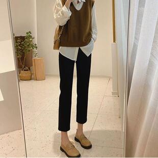 高腰黑色西裤 春季 职业通勤休闲九分裤 直筒西装 烟管裤 裤 女2025新款