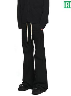 IREX美式春夏400g面料cleanfit微喇裤男直筒高街黑色卫裤休闲长裤