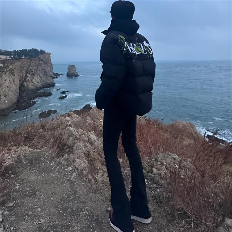 ZLAYCO张湘宇同款美式高街修身显瘦显高黑色弹力微喇男牛仔裤
