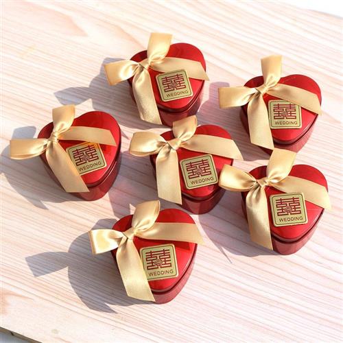 极速新款欧式中式铁盒结婚糖盒心形马H口喜糖盒婚礼包装糖果盒伴