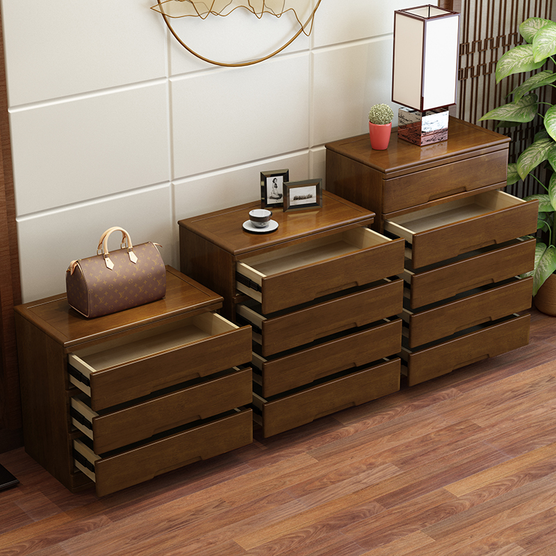 极速实木五斗柜 中式卧室三斗柜 简约现代客厅O储物柜子 抽屉四/