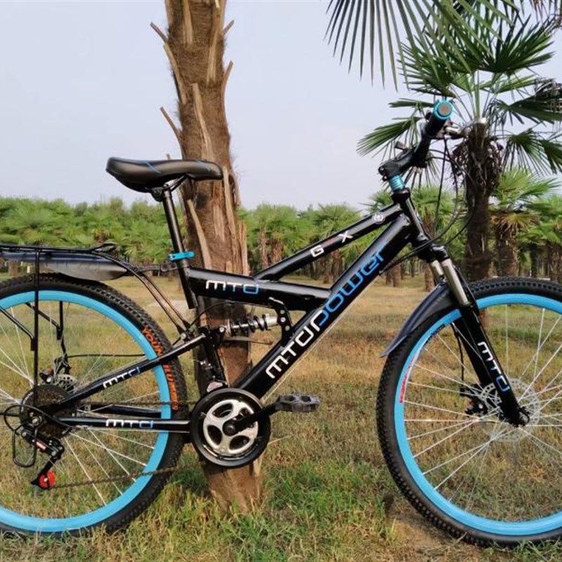 极速自行车成人26寸24寸山地车前D后双减震带后座架变速自行车学