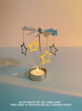 新品旋转烛台浪漫烛光走马灯少女心创意M梦幻桌面摆件节日生