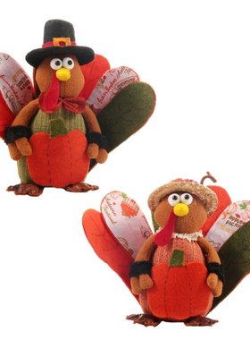 极速Pumpkin Turkey Styling Thanksgiving Doll OrnamentY Harve