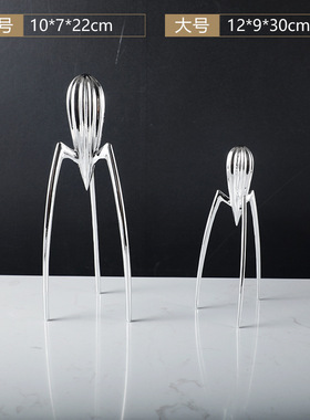 极速章鱼现代简约银色q八爪章鱼外星人摆件样板房间客厅软装饰品