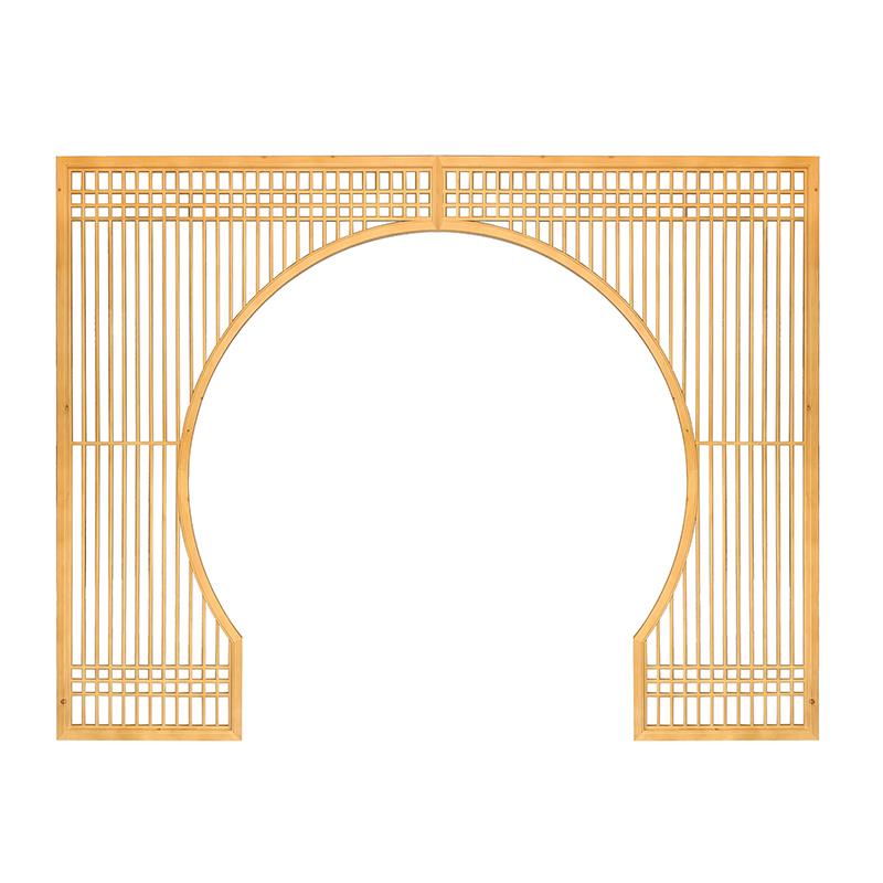 极速木雕仿古实木花格月洞t门中式装修月亮门客厅屏风隔断圆拱门