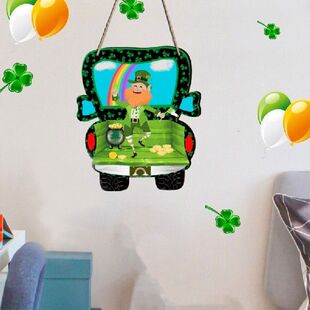 极速St Patricks Day Wall Ornaments Wood LSigns Hanging Decor