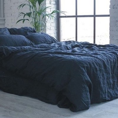 极速沉寂如海 / navyq blue 天然汉麻纯色四件套床品 被套 床单