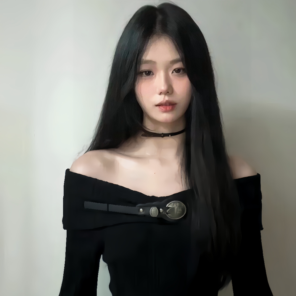 中分假发女长直发学生减龄假发套自然无刘海黑色长发整顶全头套
