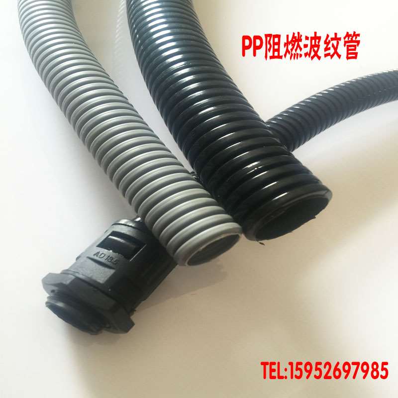 现货速发pp阻燃塑料波纹管 聚丙烯穿线防火蛇皮电线套管 汽车线束