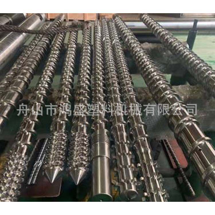 舟山厂家提供PE吹膜造粒螺杆优惠单螺杆挤出机螺杆机筒双合金材质