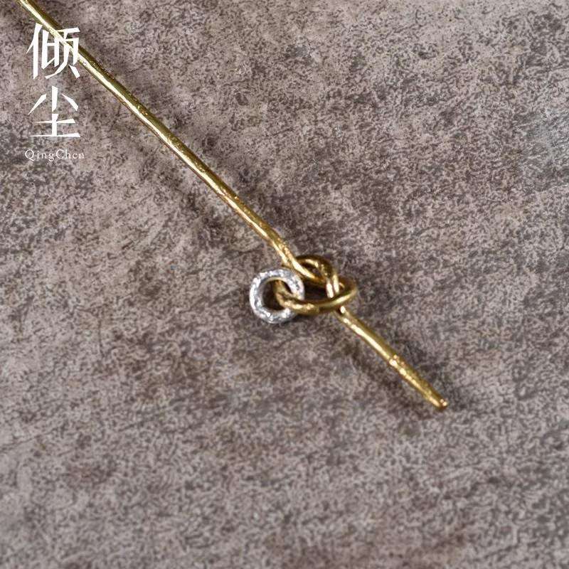 手工紫铜茶拨茶扒银环铜茶扒通壶针茶通茶针通壶嘴发簪六君子配件