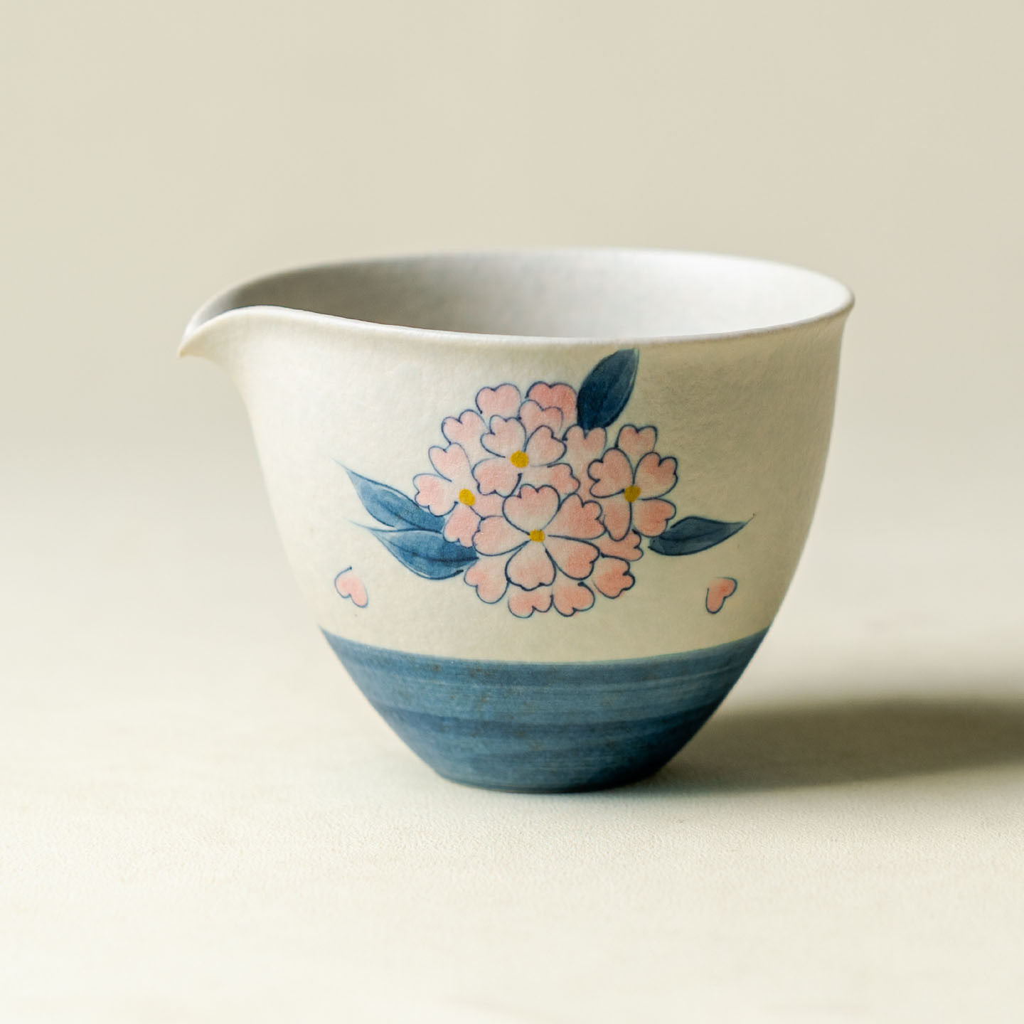 焦糖手绘绣球花公道杯新中式陶用泡茶分茶器公杯茶海匀杯茶道零配