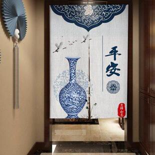 饰半截帘子中式 中国风门帘隔断帘布艺客厅装 卫生间遮挡风厨房挂帘