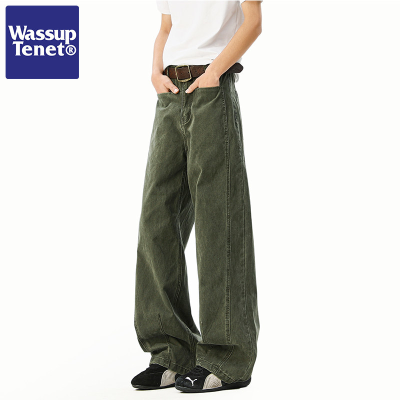 Wassup tenet春季新款水洗复古工装裤男cleanfit直筒宽松休闲长裤