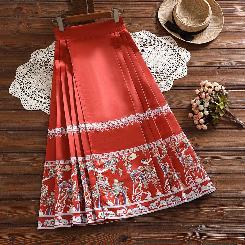 速发八分短款马面裙小个勤中长常改良汉服日款通子新中式国风半身