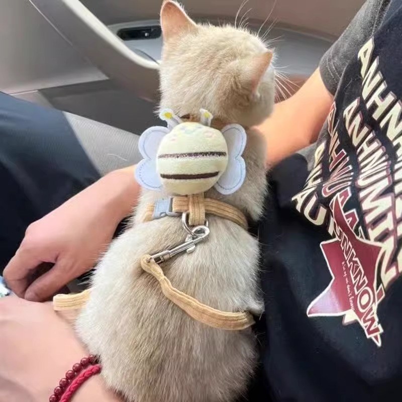 速发猫咪工字防挣脱外出溜猫绳猫链子可调节胸前背心式