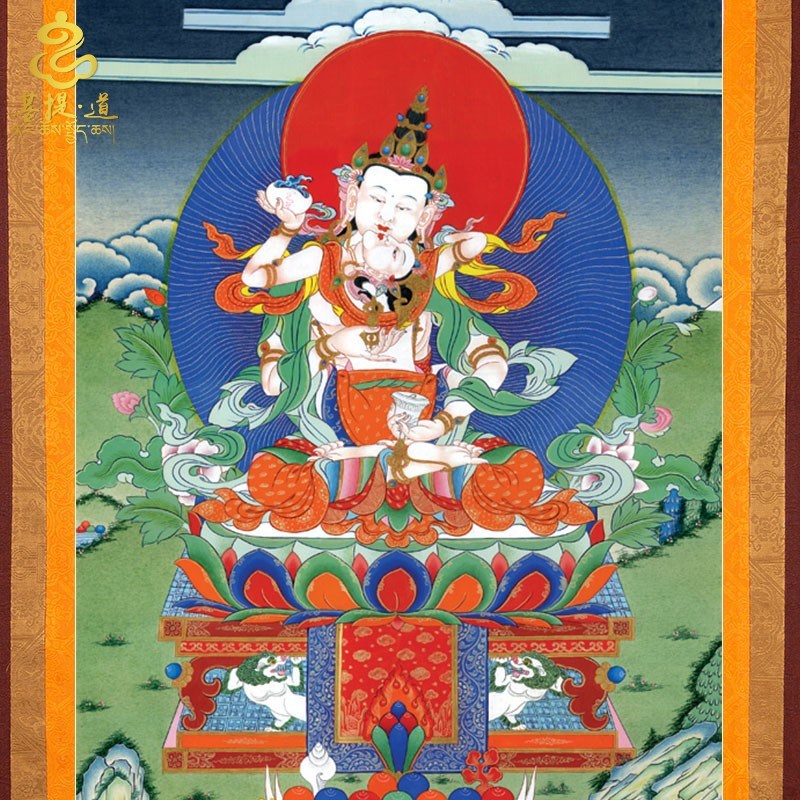 速发金刚萨埵双身 唐卡西藏仿手绘唐卡挂画供奉藏族尼泊尔装饰画