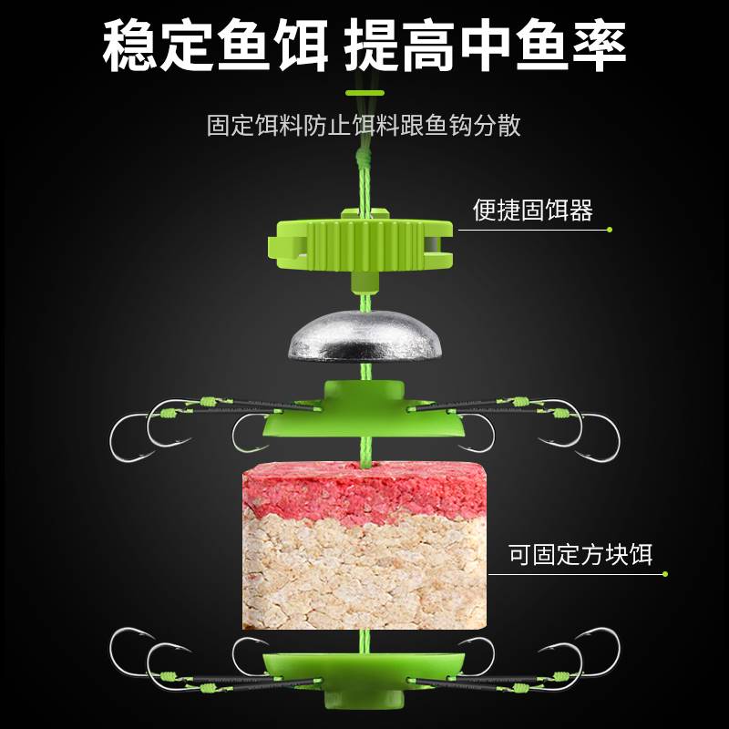 速发饵料夹饼固定器固饵器翻板钩盘钩爆炸鈎翻版钩钓鱼渔具小配件