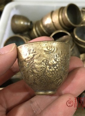 速发碗古纯铜小茶仿小茶杯酒杯香具件酒杯小酒盅酒具摆小古玩收藏