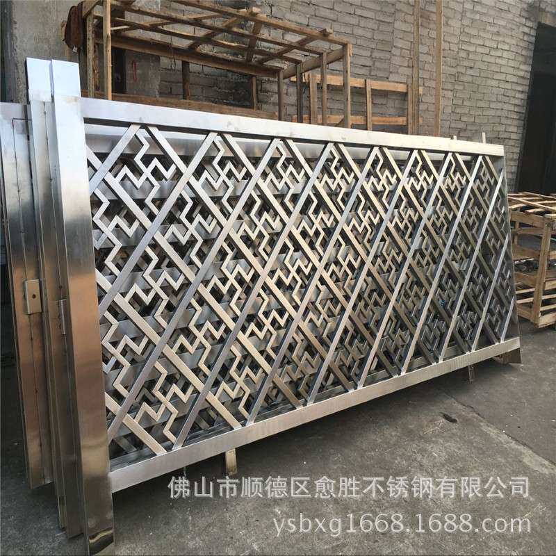广东异型不锈钢屏风生产流程 欧式玫瑰金不锈钢花格  玫瑰金隔断
