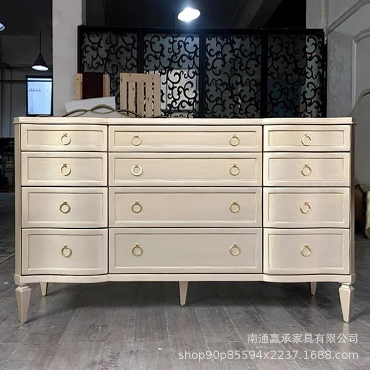 美式实木轻奢玄关柜现代简约斗柜储物柜卧室收纳柜极简餐边柜