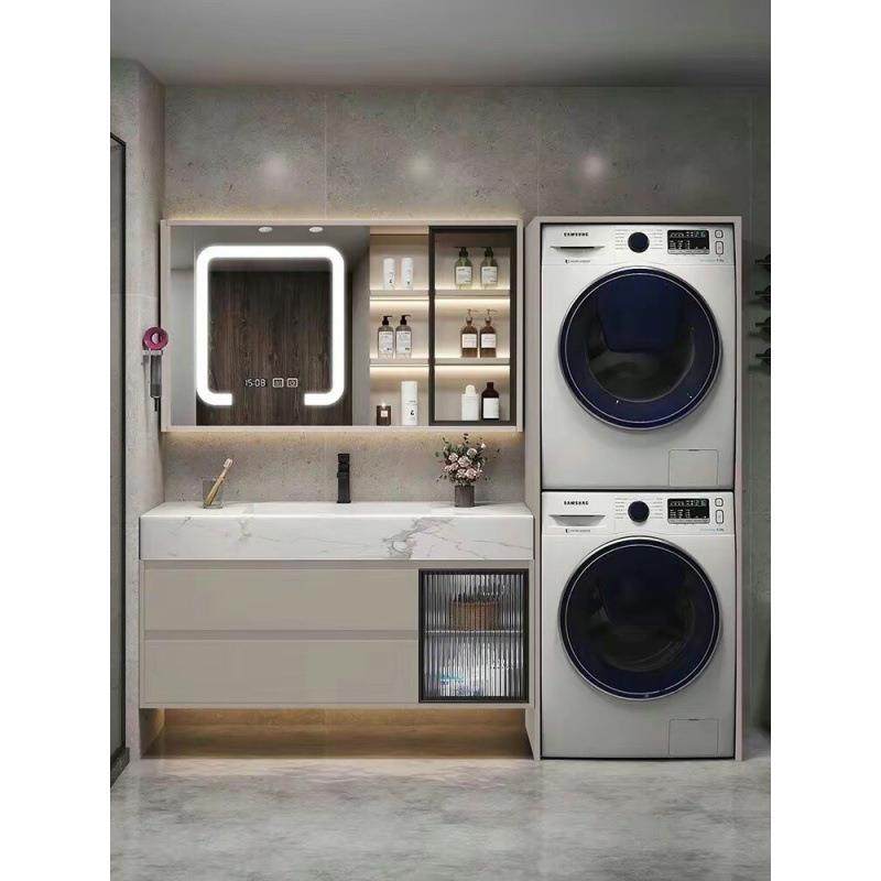 浴室柜双洗衣机柜阳台柜烘干机组合洗衣池一体盆