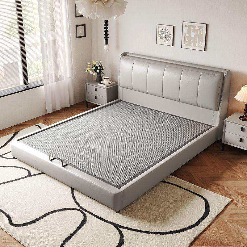 皮艺床意式床双人1.8x2米现代简约卧室1.5米豪华双人床高档真皮无