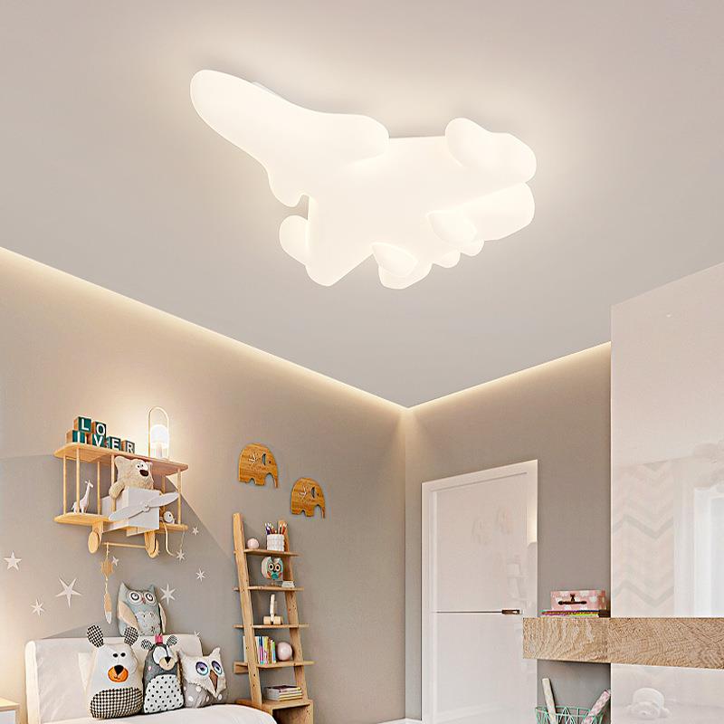 全光谱护眼奶油风飞机灯儿童房吊灯男孩网红创意房间卧室灯吸顶灯