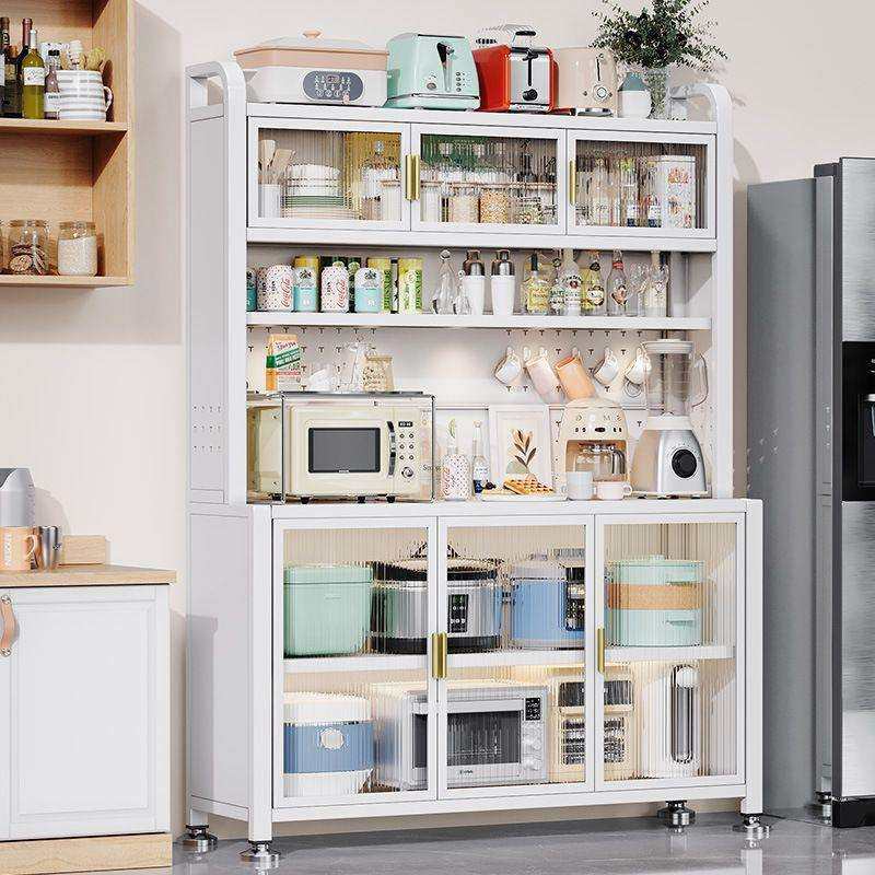 厨房置物架微波炉置物柜多功能餐边柜收纳橱柜高柜储物柜靠墙一体