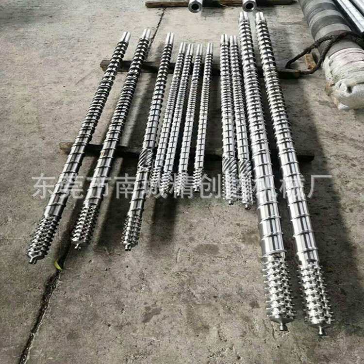 专业厂家直销石湾塑料造粒机螺杆机筒 抽粒机螺杆炮管