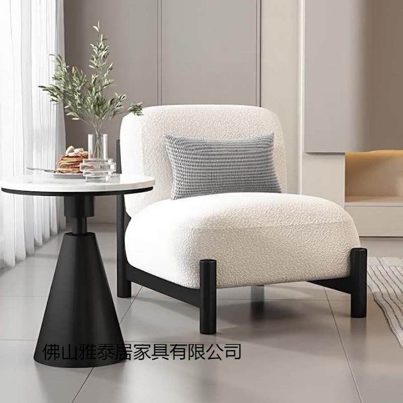 新款小户型民宿休息区接待极简布艺沙发现代简约客厅单人休闲椅子