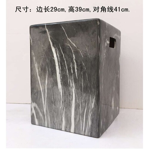 地中海简约方形陶瓷鼓凳小方凳小方桌茶几边几床头柜酒店户外用凳