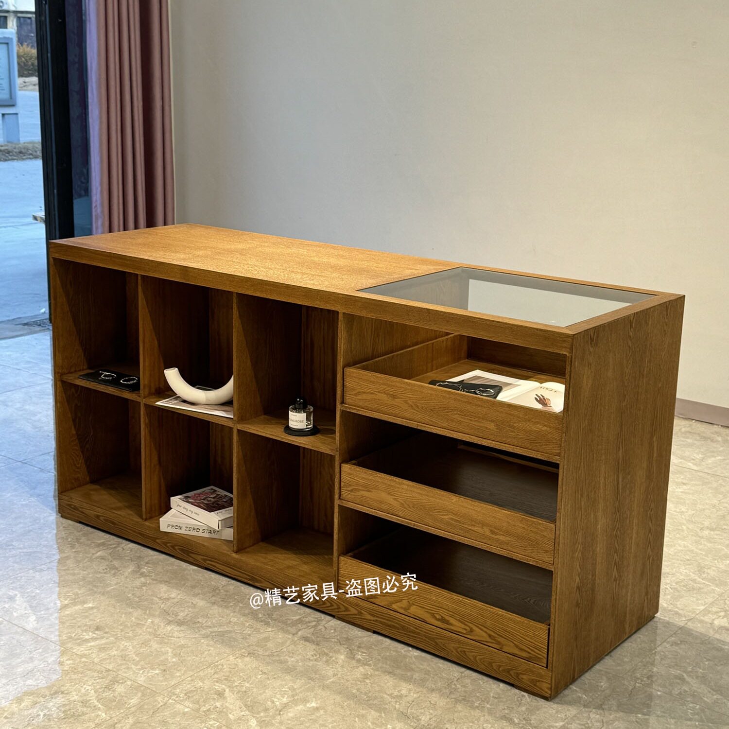 陈列展示台服装店收银台中岛台展示桌储物柜烤漆装饰品柜摆件展台