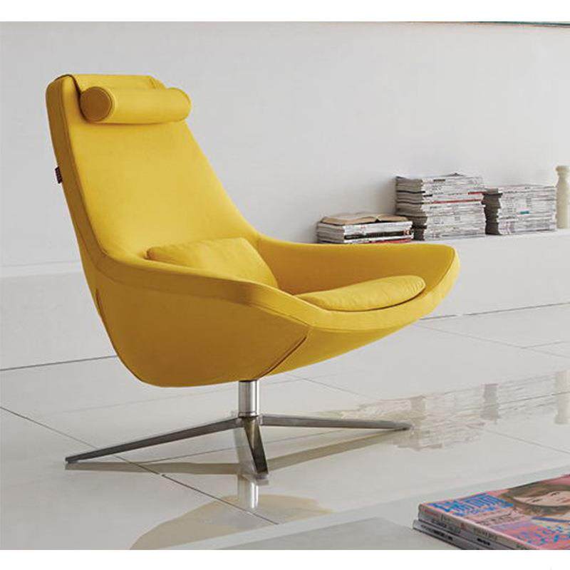 现代创意单人沙发椅可旋转商务接待沙发椅简约设计师椅休闲洽谈椅