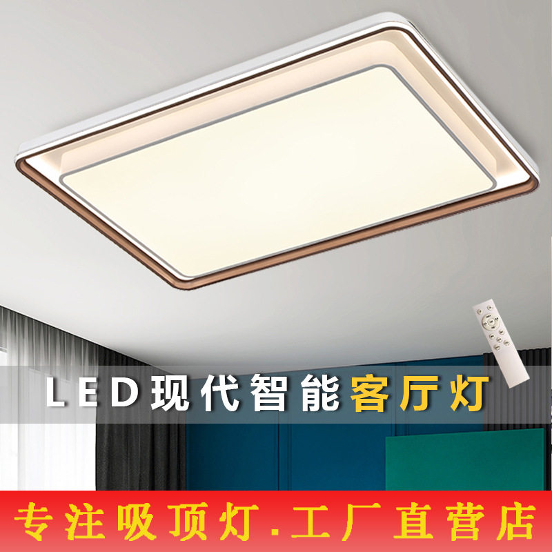 客厅主卧室吸顶灯高级长方家用房间智能离线语音调光中山灯具厂